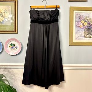 Banana Republic Silk Black Strapless Cocktail Dress Formal Wedding Guest Size 10